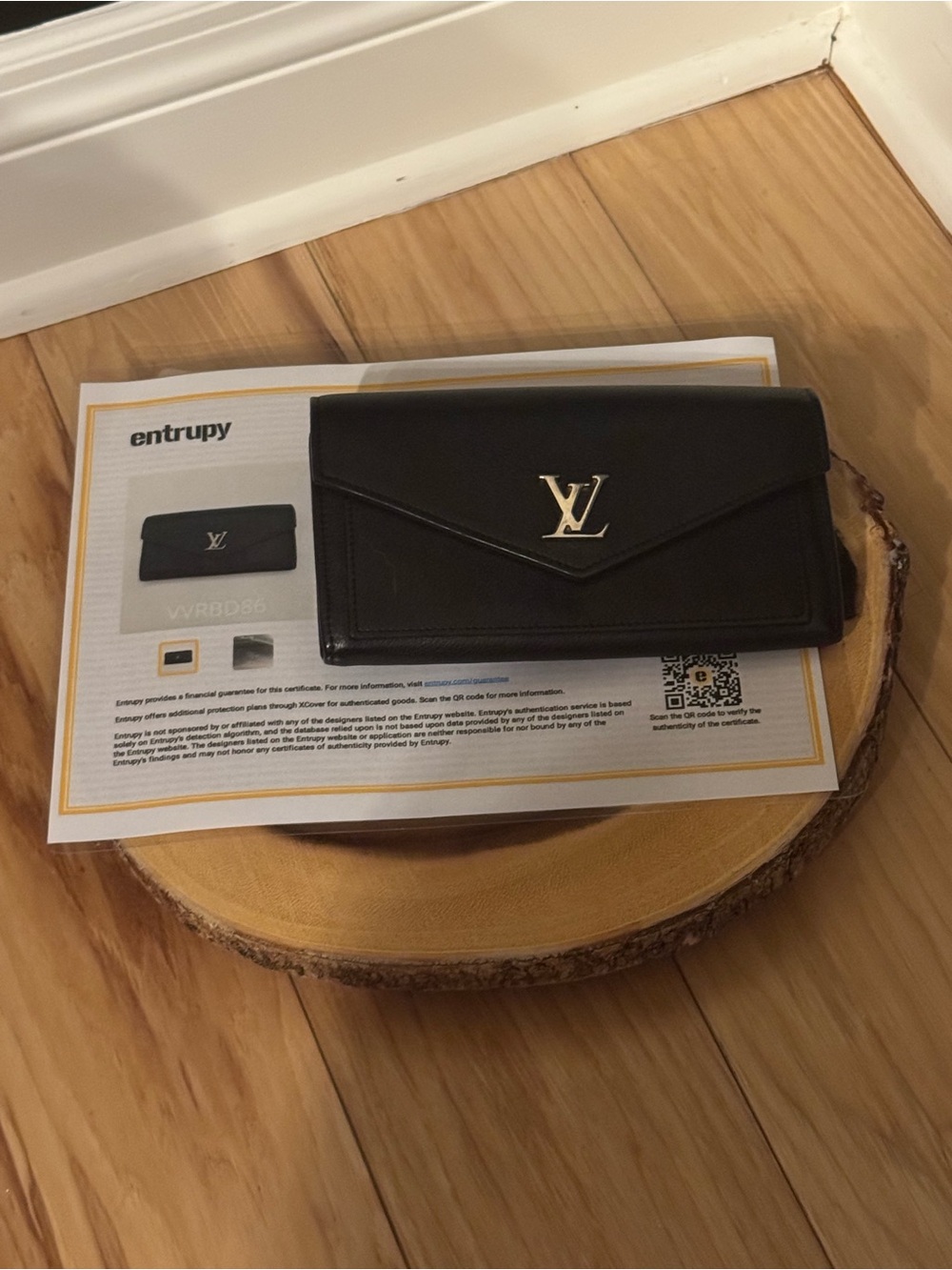 Louis Vuitton Mylockme Envelope Wallet with Silver LV Emblem
